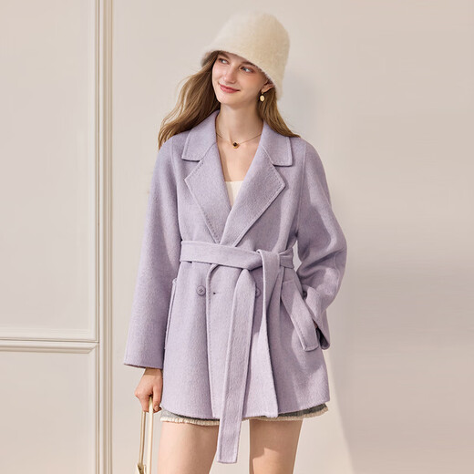 Xiangying double-sided woolen coat for women 2025 winter new woolen mid-length high-end white woolen coat off-white M 160/84A/95-110Jin Jin equals 0.5 kg