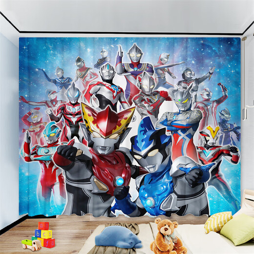 Ultraman Curtains Ultraman Curtain Cloth Blackout Hook Type 2025 New Cartoon Boy Children's Room Bedroom 1 Punch 3 meters wide one piece (height note) Default pricing unit 2