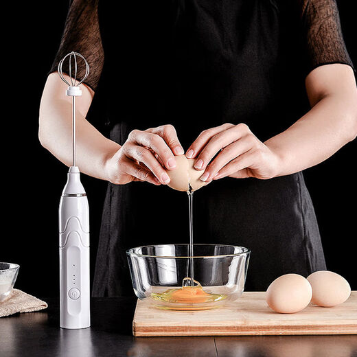 Bar Bartending Household Small Handheld Mixer Electric Egg Beater Kitchen Milk Frother Milk Frother USB Charging Cool Black-Handheld Wireless Electric Egg Beater