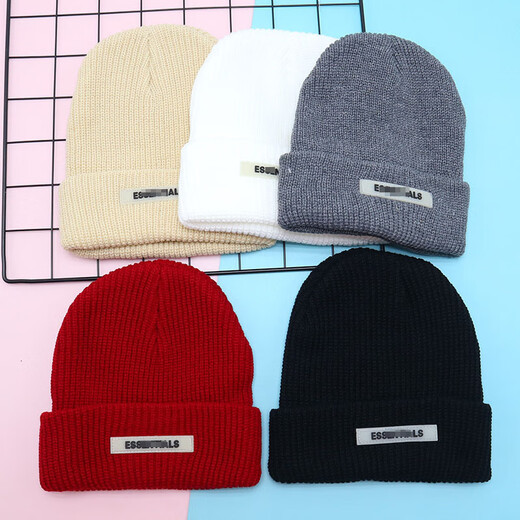 Korean style knitted woolen hat for female students with large head circumference embroidered hat for men winter warm ear protection cold hat wholesale color mixed hair one size