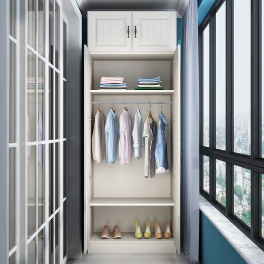 Cat Balcony Cabinet Sun Protection Wardrobe Storage Cabinet Large Capacity Storage Cabinet Utility Cabinet Shoe Cabinet Balcony Combination Cabinet Bay Window Cabinet 2 Doors + Top Cabinet Height 240 Length 90 Depth 42 Upstairs Package Installation