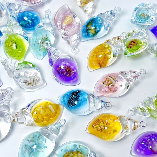 Luminous creative cute little conch animal ornaments mobile phone case electric car car fish tank microscopic decoration for children colorful luminous conch random 50 pieces