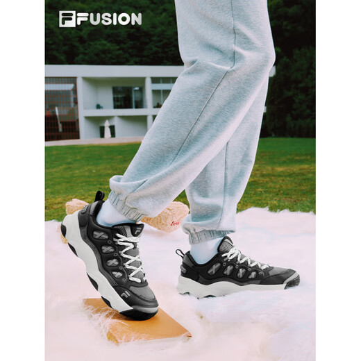 FILA autumn and winter bear claw shoes丨Trendy brand men's shoes 2025 new dad shoes couples velvet sneakers velvet style men-dome gray/black-CA 44