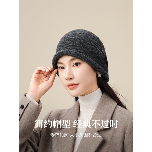 Shanghai Story 2025 Autumn and Winter New Style Knitted Hat Pure Wool Warm Ear Protection Large Head Circumference Wool Hat Women Gift Box Huaka One Size