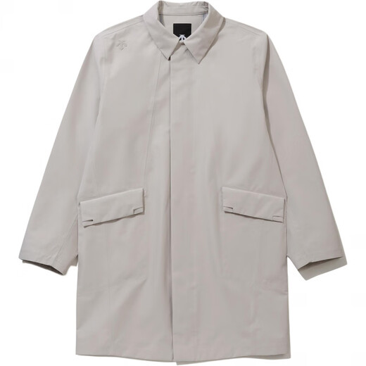 DESCENTE New Year's gift solid color zipper mid-length windbreaker for men, navy blue, one size fits all size 95