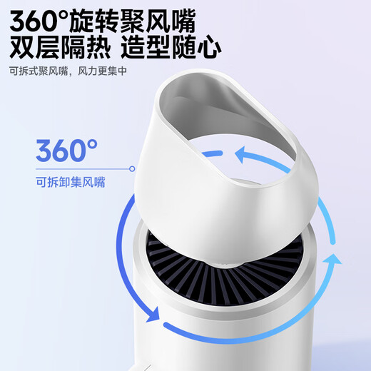 KONKA Folding Hair Dryer Home Silent Negative Ion High Power Does Not Hurt Hair Dryer High Wind Student Dormitory High Speed Barber Shop Second Drying Special Birthday Gift for Women and Men White Standard Model Foldable + 90 Million Negative Ions + Dry Hair Cap Air Nozzle