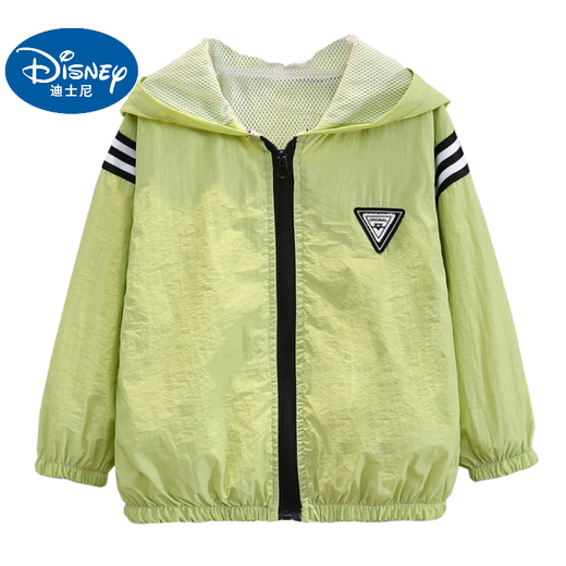 Disney children's clothing boys' summer sun protection clothing 2024 new medium and large children's summer thin boys' breathable sun protection clothing jacket white (New Year's clothing) 120 recommended 110-120cm6-7 years old cm