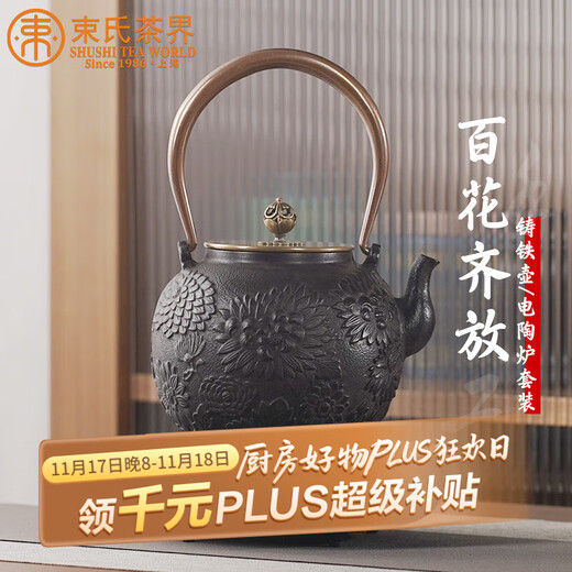 Shushi iron kettle kettle electric ceramic stove for tea making Japanese craft tea kettle handmade cast iron kettle set gift box