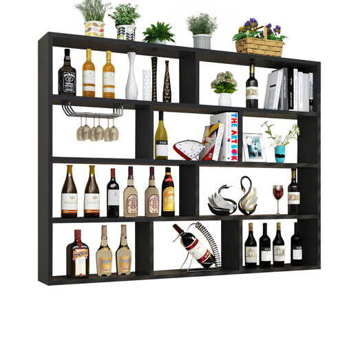 Zhong Zhanggui wall-mounted wine rack simple wine cabinet multi-layer restaurant wall wine rack hotel creative hanging wall cabinet storage rack bookshelf light walnut three-layer 100x100 deep 20cm