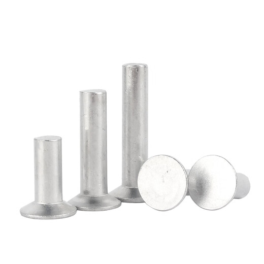 固万基 沉头铆钉GB 869 不锈钢304沉头实心铆钉铝平帽敲击式平锥头铜卯钉紧固件大全 M4x6[200个]铝