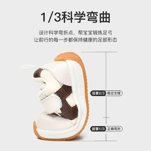 Toddler shoes, boys' shoes, spring and autumn, 0 to 1-2 years old, soft-soled children's shoes, infant girls' shoes, beige spring and autumn style (C255), size 21, 21, inner length 15cm, suitable for feet 14.5