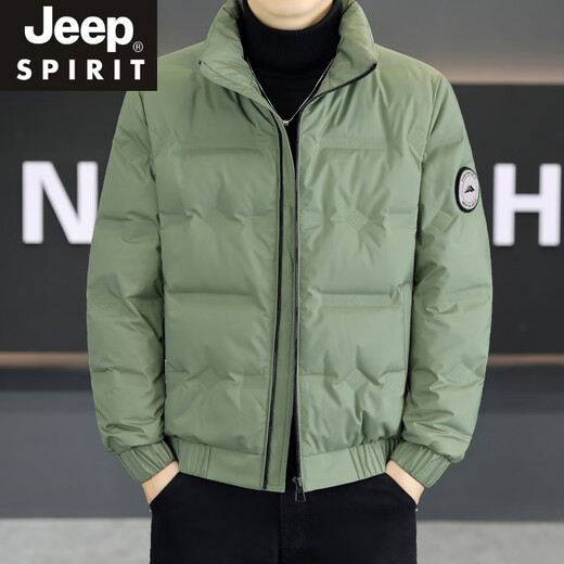 JEEP SPIRIT Premium Stand Collar Down Jacket Men's Winter Jacket 2025 New Lightweight Coldproof Versatile Winter Top Short Black M