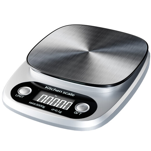 Complete high-precision stainless steel electronic scale baking gram scale household small food scale metal silver 10kg_1g (stainless steel noodles) cooking scale