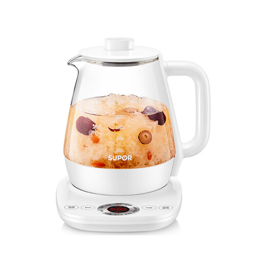 Supor Health Pot Tea Kettle 1.5L Office Health Pot Multi-level Temperature Control Intelligent Insulation Can Appoint Boiling Water Temperature New Style White 15YT01 No Filter