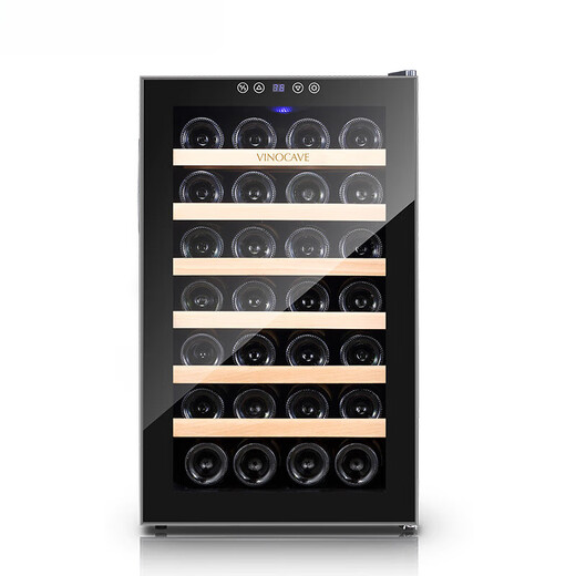 OUOETY German imported quality electronic constant temperature wine cabinet household constant temperature wine cabinet small ice bar constant temperature wine cabinet constant temperature wine cabinet black_Beech wood shelf model