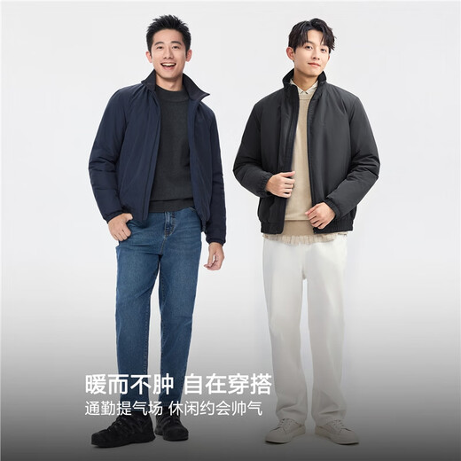 Giordano cotton jacket men's autumn and winter new style quilted windproof solid color stand-up collar long-sleeved cotton jacket 01075683