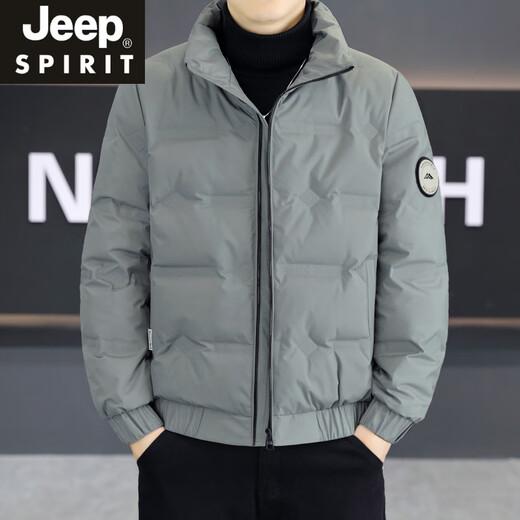 JEEP SPIRIT Premium Stand Collar Down Jacket Men's Winter Jacket 2025 New Lightweight Coldproof Versatile Winter Top Short Black M