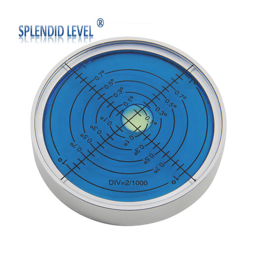 Metal universal level bubble high-precision level bead level with strong magnetic level ruler round level multiple models 50*10mm silver shell green water 2-4 degrees