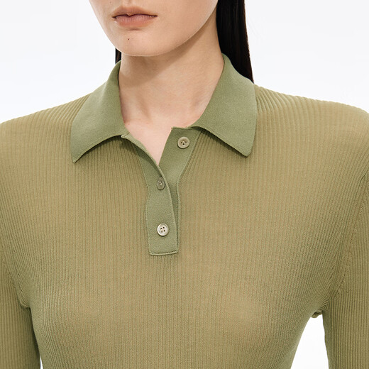 JNBY/Jiangnan Buyi Shopping Mall Same Style 25 Autumn New Arrival Sweater Long Sleeve Pullover Slim Fit 5P7314870 287/Yellow Khaki XL