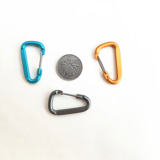 DIY small mini keychain aluminum alloy color carabiner No. 4 buckle D-shaped bag buckle decoration spring hanging buckle 4 colors please note