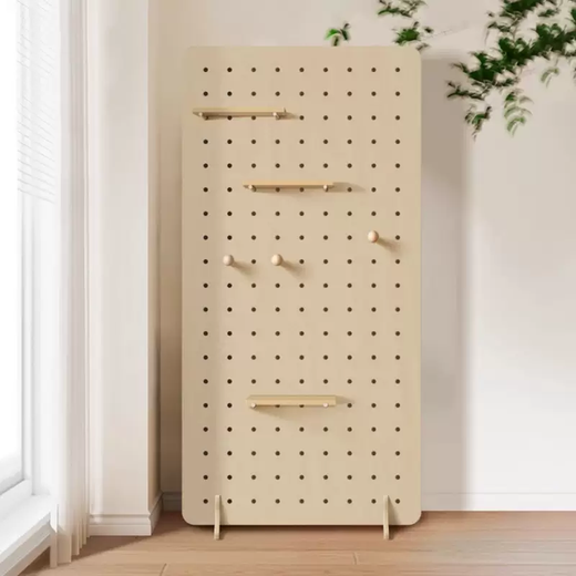 Yusenyi solid wood hole board screen partition display stand living room mobile floor-standing foldable company exhibition vertical can be customized for size contact customer service 1 layer for customized size contact customer service