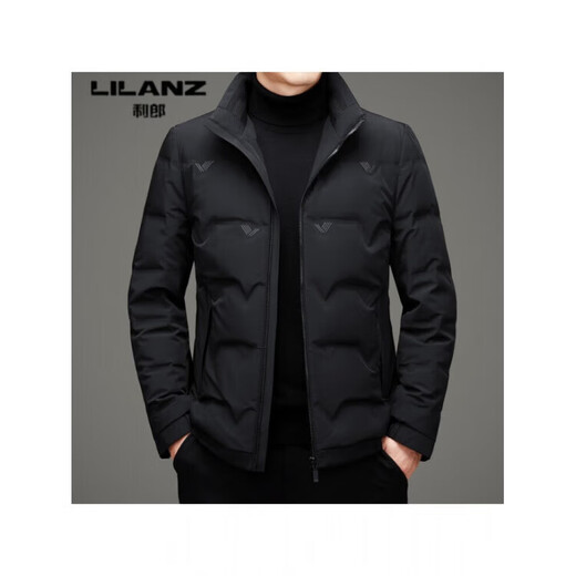 利郎（LILANZ）男装鹅绒服冬季高端白鹅绒立领加厚保暖羽绒服短款外套男中年 蓝色 2XL (185) 建议150-164斤