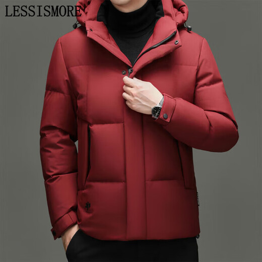 利郎（LILANZ）羽绒服男2025冬季新款高端商务连帽外套中青年时尚保暖外套 利郎旗舰男装红色 M 170/92A