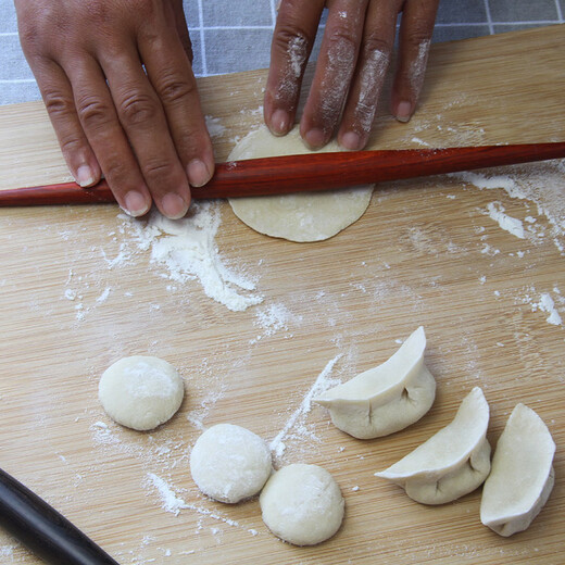 Shijanu rosewood high-density solid wood rolling pin for dumpling wrappers, rosewood 30.5*1.9cm with scale