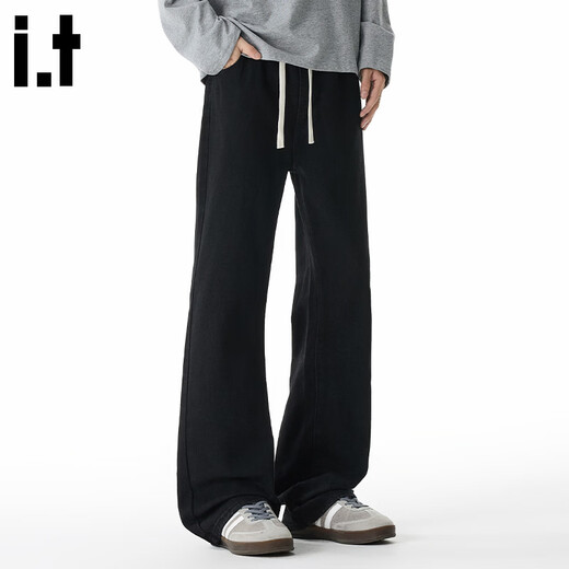 CHOCOOLATE it schwarze Bootcut-Jeans für Herren 2025 Herbst und Winter amerikanische Modemarke Retro-lose Hosen schwarz S empfohlen 95Jin Jin entspricht 0,5 kg -110Jin Jin entspricht 0,5 kg