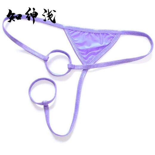 Una cuerda de ropa interior sexy para tanga masculina, un hilo doble círculo caracol seda sexy seda caliente ropa interior para hombres abiertos blancos