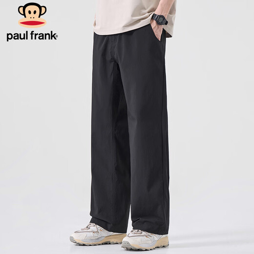 Paul Frank Pants Men's Spring Trendy Loose Casual Pants Men's Straight Overalls Men's Long Pants Black XL