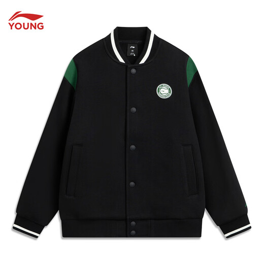 Li Ning Children's Clothing Children's Baseball Uniforms Boys' Tennis Series Soft Skin-Friendly Knitted Jackets YJDW013 Black-3 160