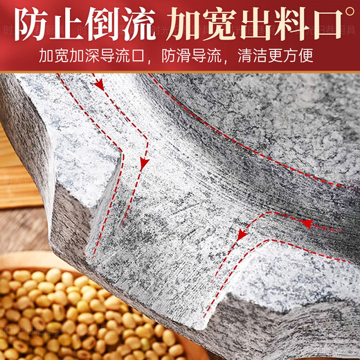 Time old lane household small stone mill old-fashioned pure stone grinding disc grinder grinds flour and makes soy milk 35*45 with wooden frame + gift bag tofu frame + grinder + screen grinding powder | pulp grinding