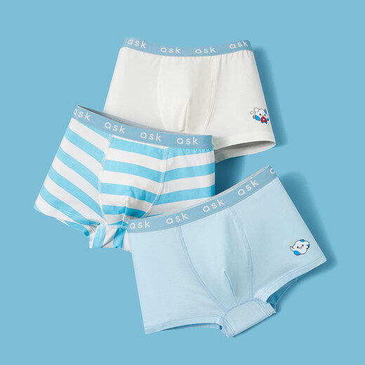 ASK JUNIOR 7A antibacterial children's boys' underwear, soft, comfortable and skin-friendly boxer briefs for all seasons, mixed color