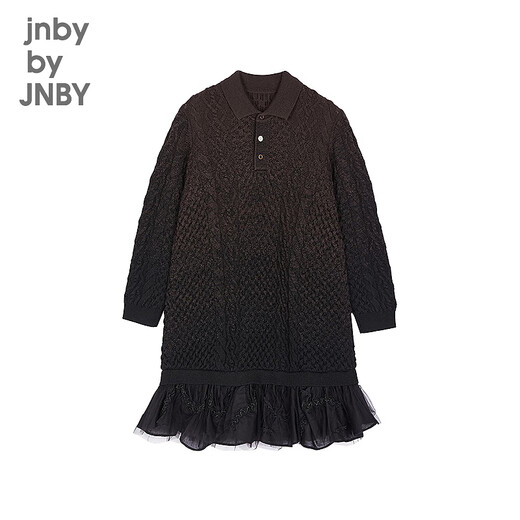 Jnby by JNBY new Jiangnan cloth children's clothing long-sleeved sweater dress A-type polo collar 26 spring girls 1Q1G13350 201/dark coffee 120 cm