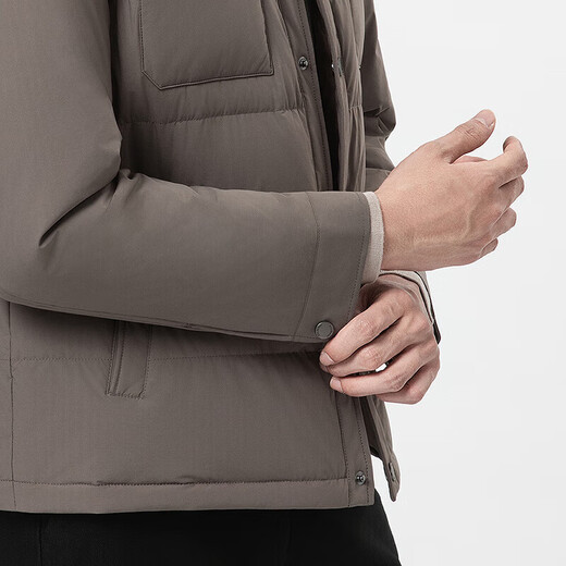 Goldlion Shopping Mall Autumn and Winter Men's Down Jacket Lapel Workwear Antibacterial Business Casual Jacket for Men Brown-77 S