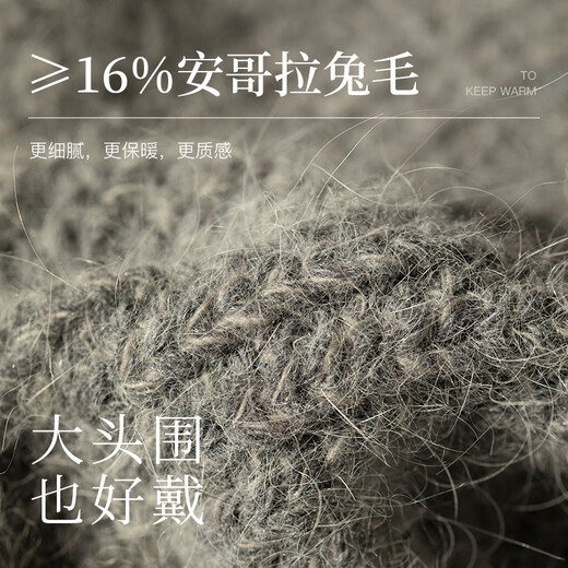 Siggi woolen hat for women in winter with rabbit hair, Korean style, versatile, relaxed, thickened and warm confinement knitted hat, Fuli White, one size fits all (suitable for 55-60cm head circumference)