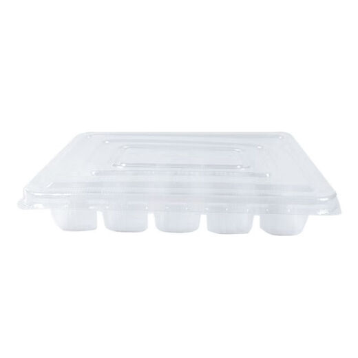 HKML disposable dumpling box special dumpling box takeaway packaging box commercial compartment thickened environmentally friendly plastic fast food with lid 10 compartment transparent dumpling box with lid 20 sets