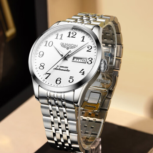 GUANQIN watch men's mechanical watch Swiss certified business digital practical men's watch waterproof luminous watch Father's Day gift