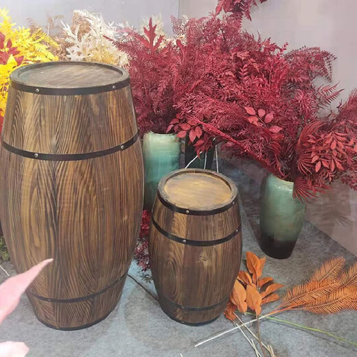 Oak barrel wine barrel decoration solid wood beer barrel red wine barrel decoration winery bar exhibition wedding 50 high bold high quality model