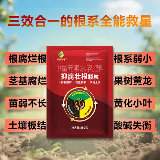 Jinhe Fengwo three-in-one anti-corrosion and root-strengthening granules, anti-root rot, root-promoting, seedling-strengthening and soil-improvement fertilizer, 3 bags-affordable pack