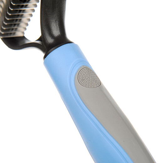 Huayuan Pet Tools for Pet Cats Double-sided Knotting Comb for Pets Maine Coon Ragdoll Long-haired Cat Coating Comb Cat Cleaning and Dehairing Brush Blue S