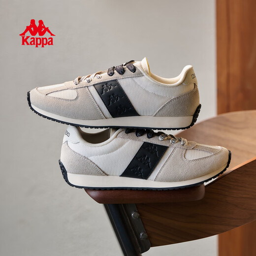 Kappa Kappa Dream Sports Shoes Women's 2026 Spring New Soft Sole Retro Casual Shoes Fashionable and Versatile Running Shoes Cheese White/Black 35