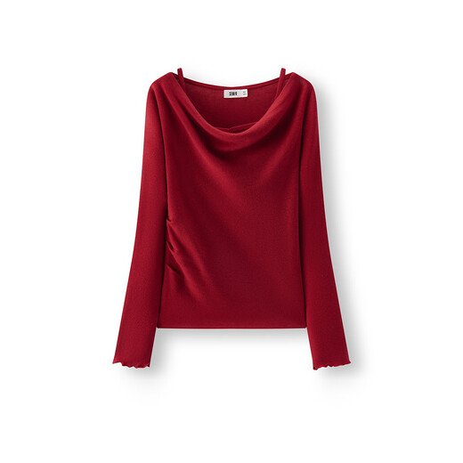 Semir Qiji Red Sweater Women's Sexy Swing Collar Waist Top 26 Zodiac Year of the Horse Women's Clothes 109126107001
