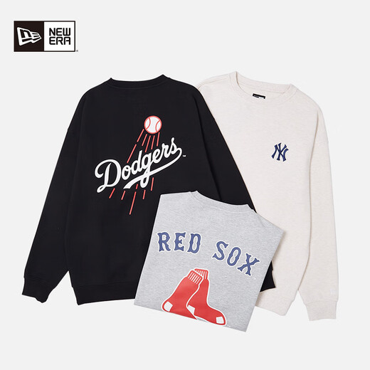 NEW ERA2024 Early Autumn MLB Sweater NY Print Heavy Long Sleeve Trendy Basic Sports 14385256 Black XL