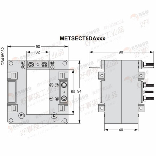 Schneider current transformer CT moist heat type current transformation ratio 400/5, busbar 32x65 METSECT5DA080 current transformation ratio 800_5 busbar 3