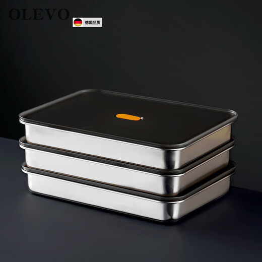 Olevo German imported quality food grade 304 stainless steel dumpling box storage box dumpling freezing box crisper box 1_304 stainless steel