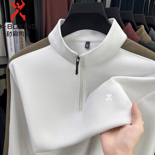 KBXNG Jinba men's new long-sleeved T-shirt German velvet sweatshirt autumn and winter German velvet warm outdoor sports bottoming shirt medium gray L recommended weight 110-130 Jin Jin equals 0.5 kg