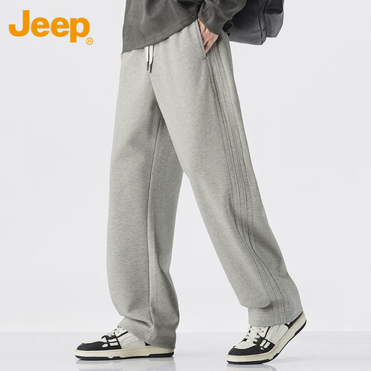 JEEP Jeep Pantalones Casuales Pantalones Rectos Sueltos de Primavera y Otoño para Hombres Pantalones Deportivos con Cordones de Moda para Hombres Color Avena 32