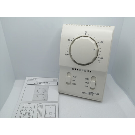 Johnson mechanical central air conditioning thermostat fan coil temperature control panel switch milky white_Heating and cooling T2000AAC-0C0